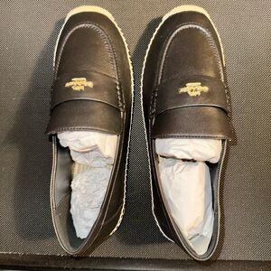 Coach Black Leather Espadrilles